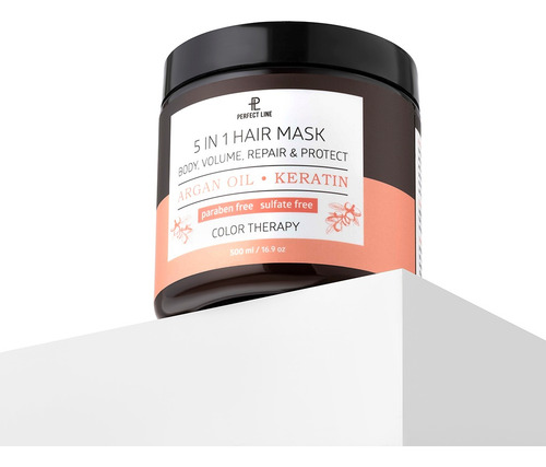 Mascarilla Capilar Perfect Line De Keratina Con Argán 500 Ml