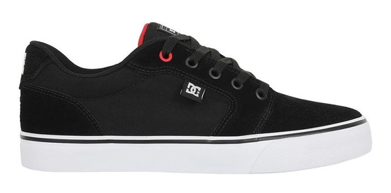 tenis dc anvil preto e branco