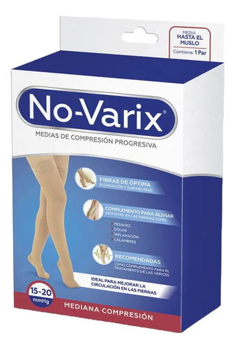 Media De Compresión Dama No-varix Xl Beige