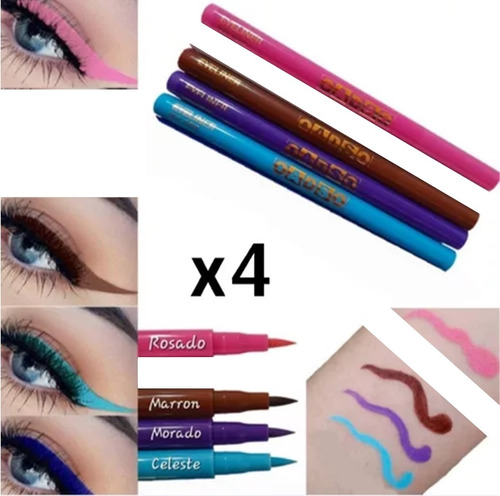 Delineador Ojos Marcador Colores Liners Maquillaje Facial 