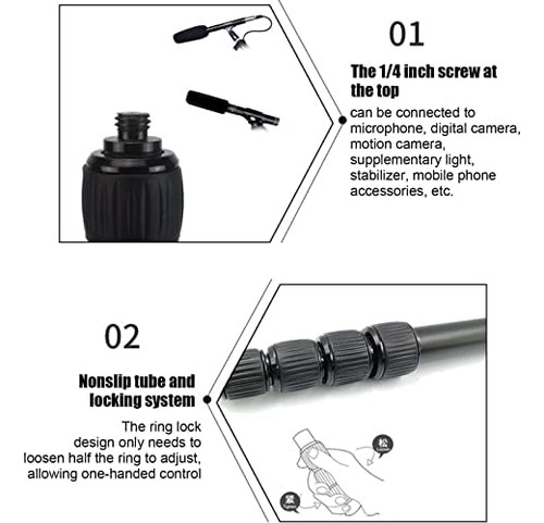 Shanrya Mic Boom Pole, Mic Boom Arm, Sistema De Bloqueo De T