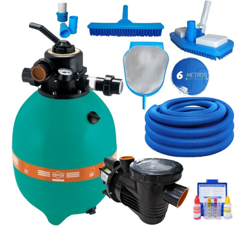 Combo Filtro Bomba + Acessorios Limpeza Piscinas Até 56.000l