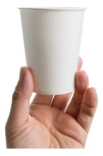 100 Copo Térmico Papel Biodegradável Resistente 240ml Cor Branco Liso