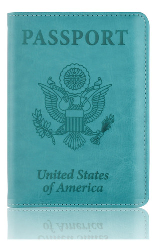 Q Funda De Piel Tipo Cartera For Pasaporte Con Bloqueo Rfid,