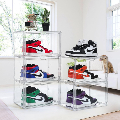 Caja Para Zapatos Transparente Organizador Lateral Apilable Lisa