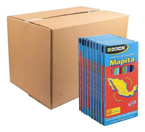 Mayoreo 100 Cajas D Colores Mapita Largos C 12 C/u Papeleria