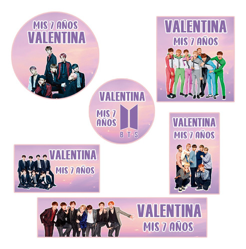 Kit 180 Stickers  Bts Musica Banda Candy Bar Etiquetas 