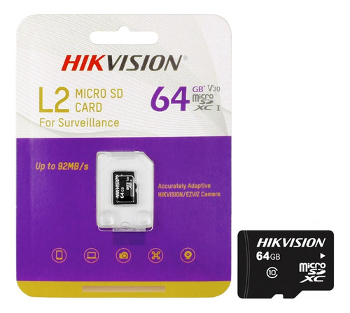 Microsd Hikvision 64gb C10 Para Videovigilancia Hs-tf-l2 64g