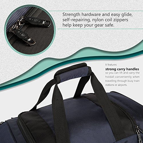 Coolife Rolling Duffel Bolsa De Viaje Con Ruedas 8 Bolsillos