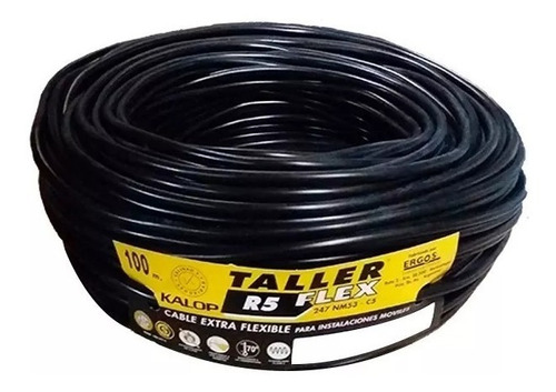 Cable Taller 2x1 Mm Bipolar Alargue Rollo 100mts Kalop