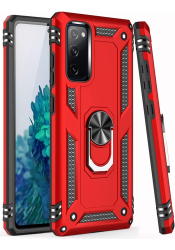 Funda Cronox Para Samsung Galaxy S20 Carcasa Antishock Mica Rojo