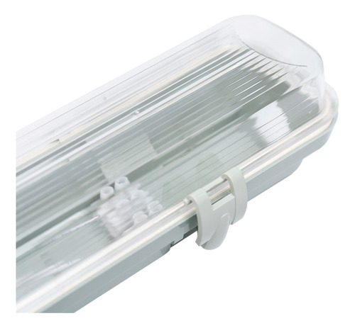 Liston Plafón Estanco Simple 9w Tipo Marea Apto Led Tubo Estructura Gris
