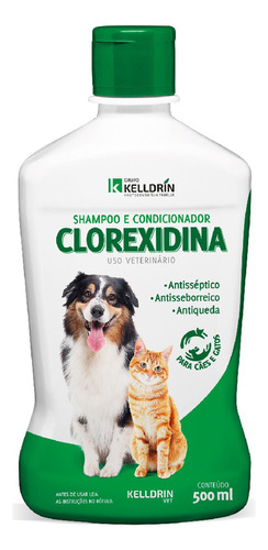 Shampoo E Condicionador Clorexidina Cachorros & Gatos 500ml