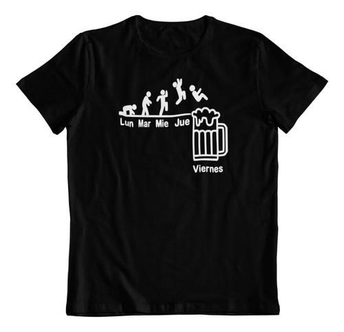 Polera Algodon Estampada Dtf Semana Cerveza Ilustracion