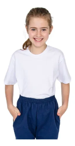 Remera Blanca Colegial Ely Juvenil Talle 2 Al 20