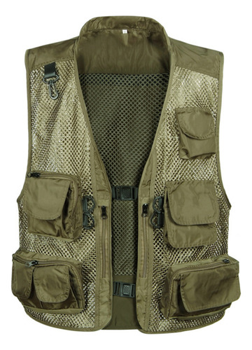 Chaleco Multibolsillos De Camuflaje De Moda Para Hombre