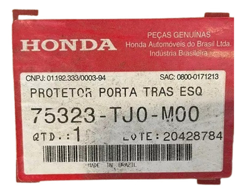 Moldura Puerta Trasera Izquierda Honda Fit 09/12 Original