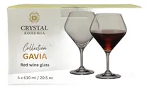 Comprar Set 6 Copas De Cristal Crystal Bohemia Vino Gavia 610 Ml