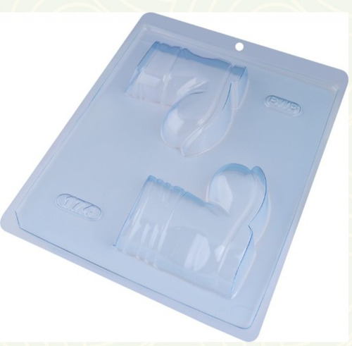 Kit C/04 Formas Simples P/chocolate Bota Grande Cód: 174 Cor Branco
