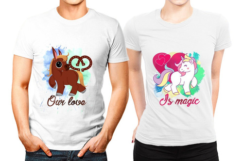 2 Playeras Pareja Amor Set Amigos San Valentin Dúo Noviosm58