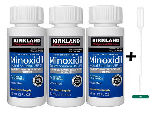  Tripack 3 Minoxidil Kirkland 3 Goteros Video Barba Cabello 