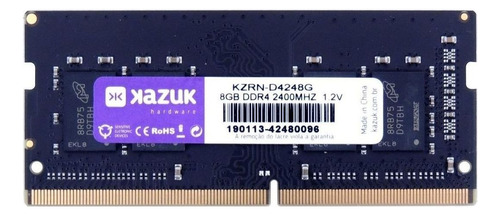 Memória RAM color preto  8GB 1 Kazuk KZRN-D4248G