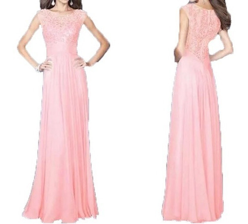 Vestido Fiesta Largo De Gasa Importado Cortejo Madrina! | Envío gratis Vestido Fiesta Largo De Gasa Importado Cortejo Madrina! | Envío gratis