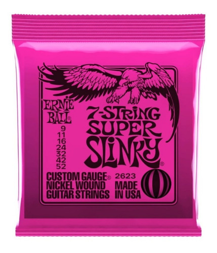 Encordado Guitarra Eléctrica Ernie Ball 009 7 Cuerdas 2623