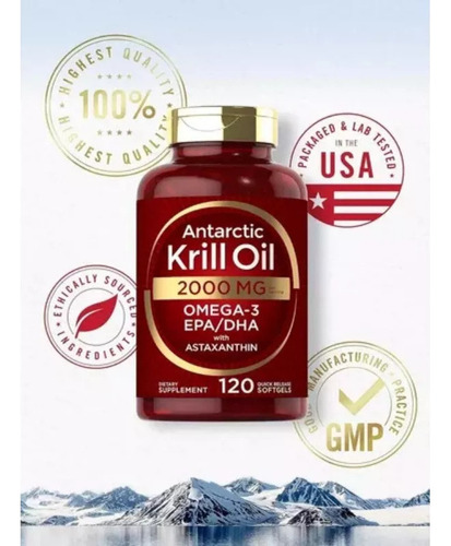 Óleo De Krill Antártico 2024 2000 Mg 120 Cápsulas