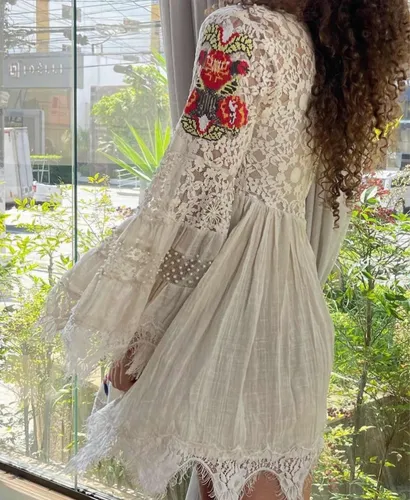 Vestido Antica De Sartoria Hindu Hippie Playa Bordado T vars