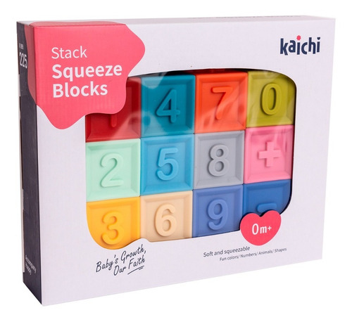 Set Bloques Blandos Cubos Bebes 12 Piezas Ybg285 Kaichi Color Multicolor