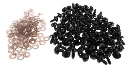 L Ojos De Seguridad De Plástico For Manualidades 14mm Negro1