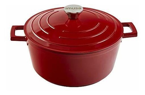 Imusa Usa, Red 5 Quart Cast Aluminum Dutch Oven With Stainle