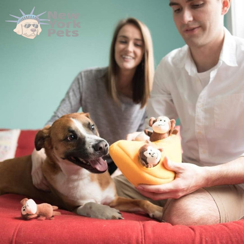 Brinquedo Pelúcia Zippypaws Burrow Banana E Macaco Para Cães