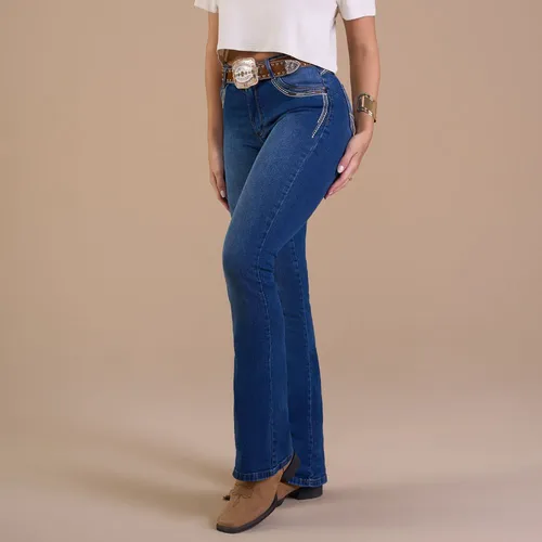 Calça Feminina Flare Bordada Bill Way Country