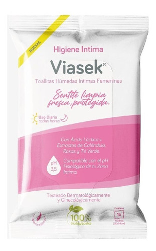 Viasek Toallitas Húmedas Intimas Femeninas X16u