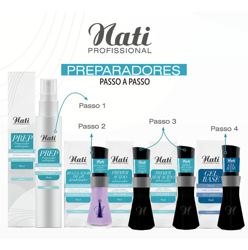 Kit Profissional Alongamento Unha C/ Flex Powder Pó Acrílico