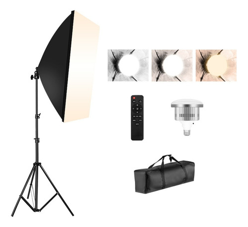 Kit Iluminación Led 85w, Softbox 50x70cm, Dimmable 3200-5500