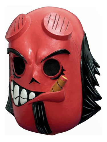 Máscara De Calavera Hellboy Color Rojo