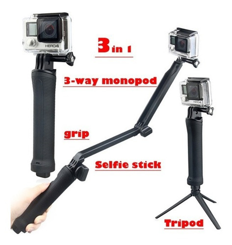 Monopod Gopro 3 En 1 - Tripode C/ Accesorios