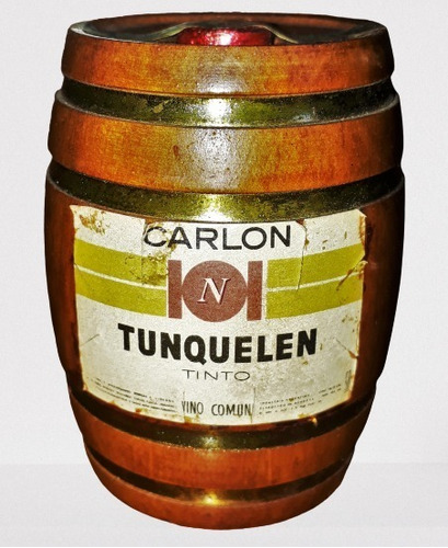 Tonel Miniatura Vino Carlón Tunquelen Cerrado Vacío 1975   