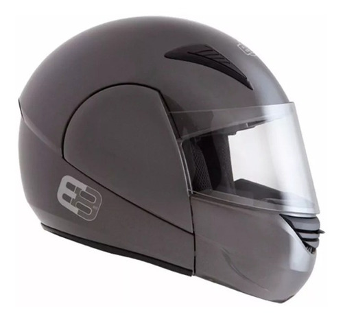 Capacete Escamoteável Ebf E08 Rocop Cor Chumbo Robocop 58