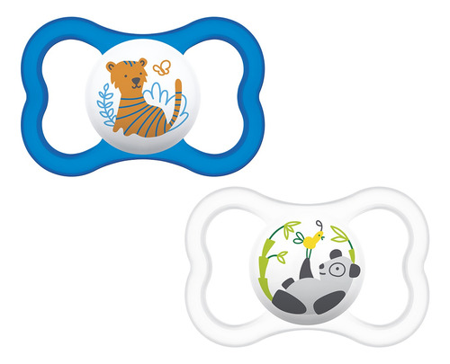 Kit Com 2 Chupetas Mam Air 6+m Azul + Caixinha