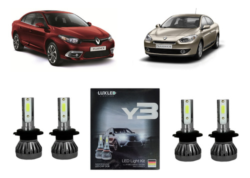 Kit X 4 Luces Cree Led H7 Alta H7 Baja Renault Fluence 2015