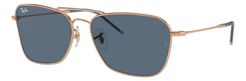 Ray Ban Rb0102s 9202/3a Caravan Reverse Blue Rose Gold