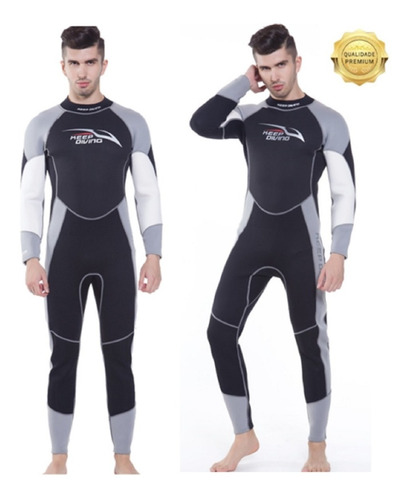  Long John Roupa Neoprene 3mm Mergulho Surf  Natação Fria 