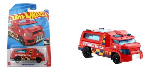 Camion Ambulancia Rapid Response Hotwheels 1:64 Metal Colecc