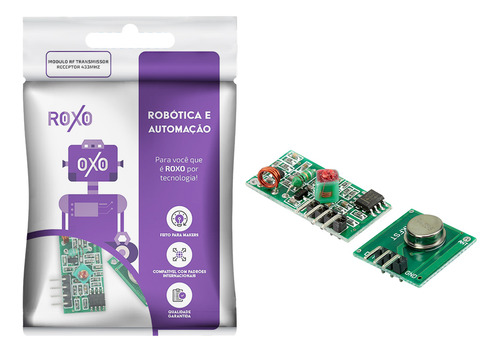 Par De Módulos Rf 433mhz Transmissor + Receptor - Roxo
