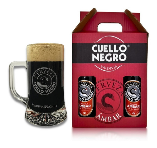 Pack 4 Cervezas Cuello Negro Ámbar 330ml + Schopero Oficial