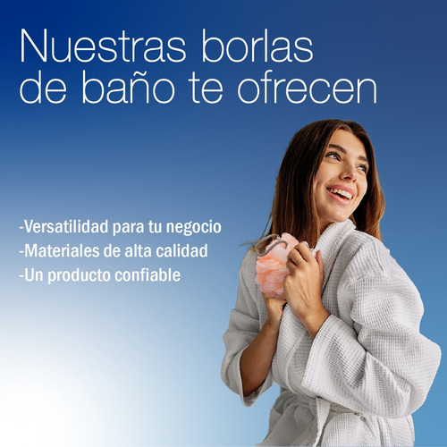 30 Borlas / Esponjas De Baño 60 Gramos Bicolor Mor/nat